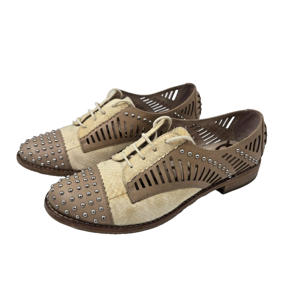 Sam Edelman Jayden oxford loafers studded lasercut faux python detail size 6.5